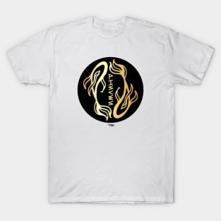 Pisces Golden Zodiac Symbol T-Shirt